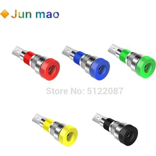 5Pcs Brass 4mm Banana Female Jack Panel Mount Test Socket Connector for Non-Shrouded Banana Plugs