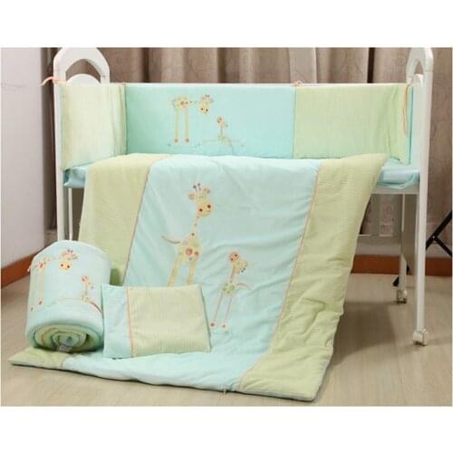Promotion! Crib Baby Bedding Set Baby Nursery Cot Ropa de Cama Crib Bumper Quilt Sheet Pillow , 2 size