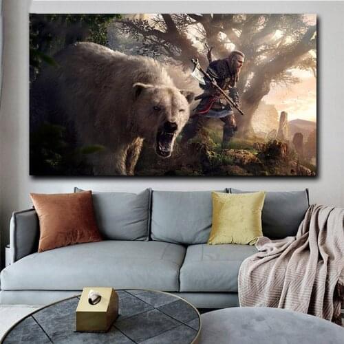 5D Large size diamond painting game poster mosaic embroidery bear full square round drill Rhinestone picture living room decor