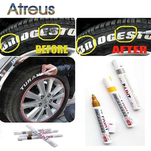 Car Styling Car Tyre Tread CD Metal Graffiti Marker Pen for Toyota Corolla Seat Leon Jeep Fiat Skoda Fabia Rapid Renault Duster