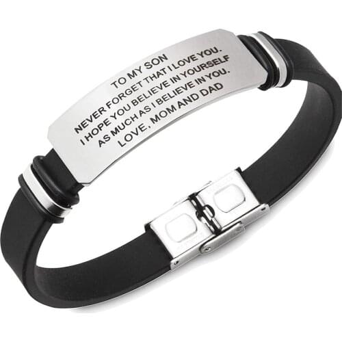 Creatique Inspirational Bracelets Engraved Personalized Gifts To My Son To My Daughter Husband Wife Bracelet Son Bracelet Gifts