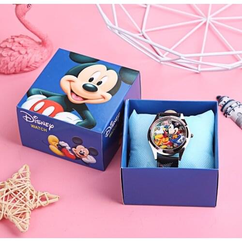 Disney Mickey Childrens Watch boys and girls Childrens Cartoon Gift with Box Toys Exquisite Watch Childrens birthday Gifts