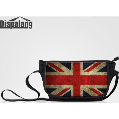 Dispalang Male Casual Messenger Bags British Flags Printing Canvas Crossbody Bag Large Vintage Shoulder Bags Laptop Bag Flap