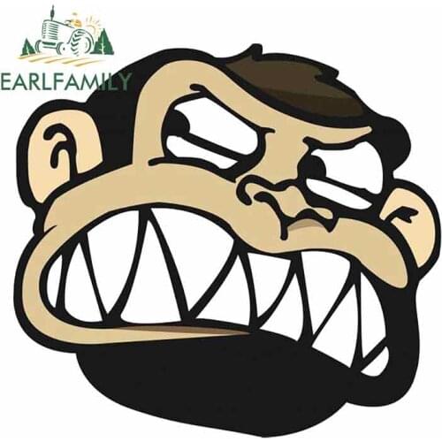 EARLFAMILY 13cm x 11.8cm for Angry Monkey Car Stickers and Decals Fashion Occlusion Scratch DIY Waterproof Vehicle Decoration