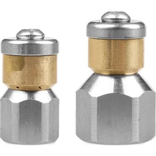 G 1/4 3/8 Female Rotating Sewer Jetter Nozzle 3 Rear Jets Pressure Washer Drain Cleaning Accessories