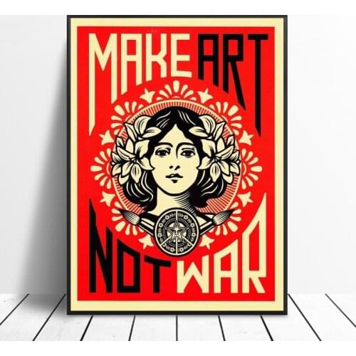 MAKE ART NOT WAR Art Canvas Painting Print Poster Picture Wall Modern Minimalist Bedroom Living Room Decoration