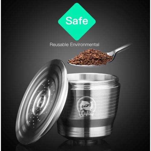 ICafilas Coffee Capsule For Nespresso Stainless Steel Coffee Capsules Refillable Reusable Filters For Espresso Coffee Machine