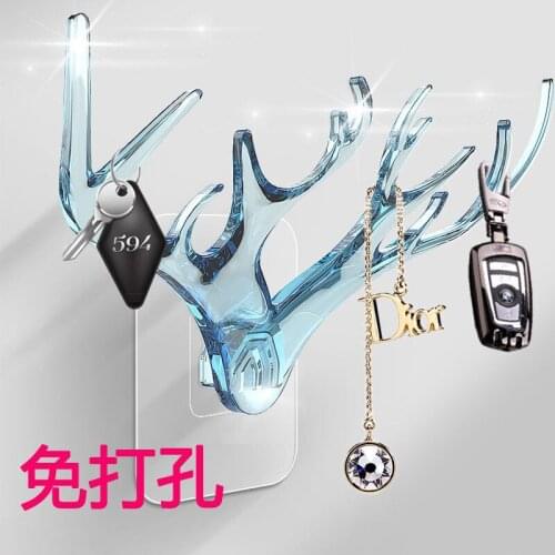 Creative Antler Key Transparent Hook Strong And Traceless Viscose Multifunctional Wall-Mounted Glue Hooks Wall