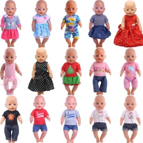 Doll Clothes 15 Styles Handmade Clothes Dresses Skirts For 18 Inch American Doll&43 Cm Born Doll Accessories For Generation Girl