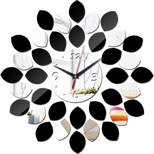 Top Hot New mirror wall clock watch diy Needle clocks quartz acrylic home decoration modern watch stickers