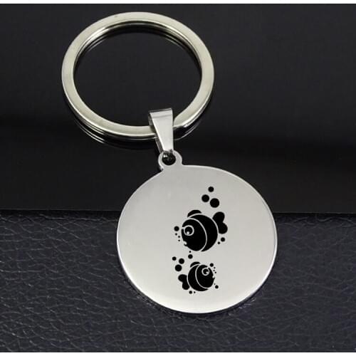Cute Fish Keychain 2019 New Listing Stainless Steel Pendant Keychains Jewelry for Men and Women YP7418