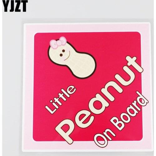 YJZT 13.1CMX13.1CM Little Peanut on board Pvc Decal Bowknot peanuts Car Sticker 13A-0104