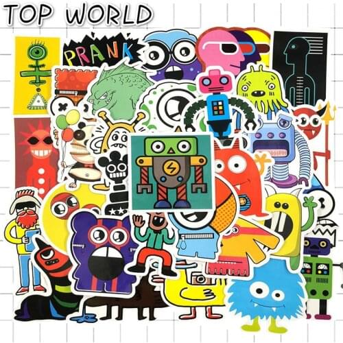 10/50 Pcs/pack Cartoon Little Monster Robot Stickers For Gift Toys Children Diy Laptop Fridge Skateboard Helmet Skateboard