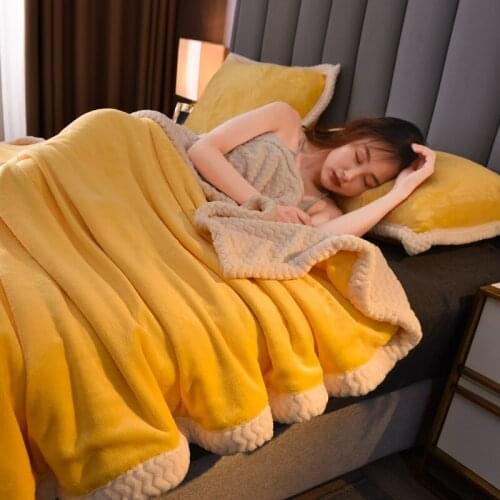 Nanjiren Blanket Coral Fleece Blanket Quilt Cover Thickened Winter Flannel Bed Single Office Nap Blanket blankets for beds