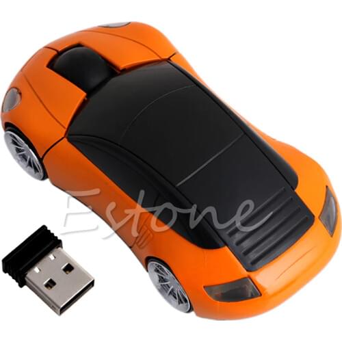 2021 New 2.4G 1600DPI Mouse USB Receiver Wireless LED Light Car Shape Optical Mice