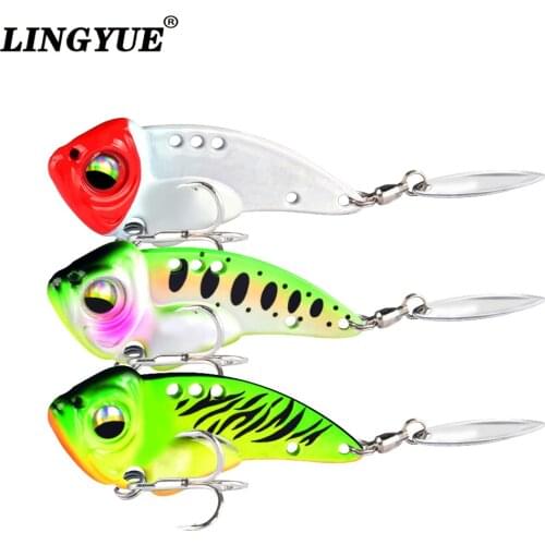 New Arrival 1PCS 8.5g/12.5g/17g Metal VIB Fishing Lure Spinner Sinking Rotating Spoon Pin Crankbait Sequins Baits Fishing Tackle