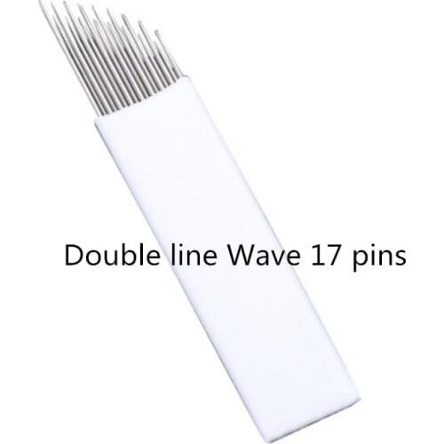 New Arrival Double Line Wave 17 Pins Microblading Needles Tebori Microblading Blades For Permannet Manual Tattoo Pen