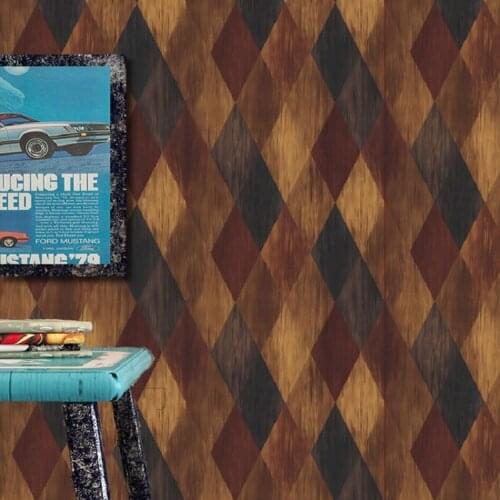 Grey Vintage Vinyl Dark Brown Faux Plank Wall Paper For Bedroom Background 3d wood wallpaper Roll Rustic Textured