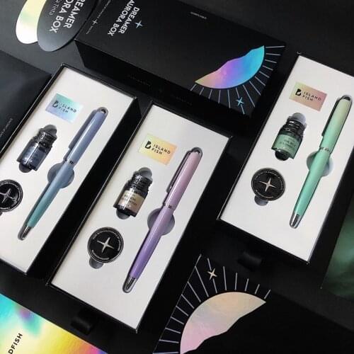 Aurora Series Metal Fountain Pen Gradient Gift Box Business High-grade Gift Special Calligraphy Practice Signature Pen