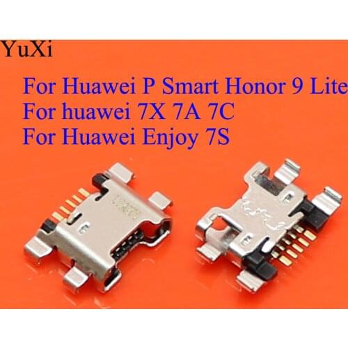 YuXi Micro USB Charge Port Socket Jack Plug Dock For Huawei Honor 7X 7A 7C / For Honor 9 Lite Enjoy 7S Charging Connector