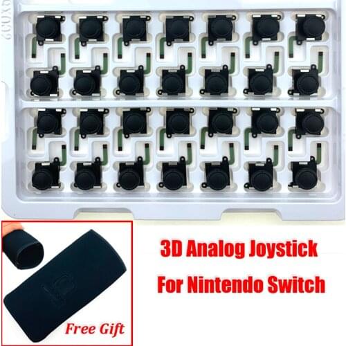 10PCS Replacement 3D Analog Joystick Thumb Stick Joystick Sensor Module For Nintend Switch NS Controller +Free gift soft Bag