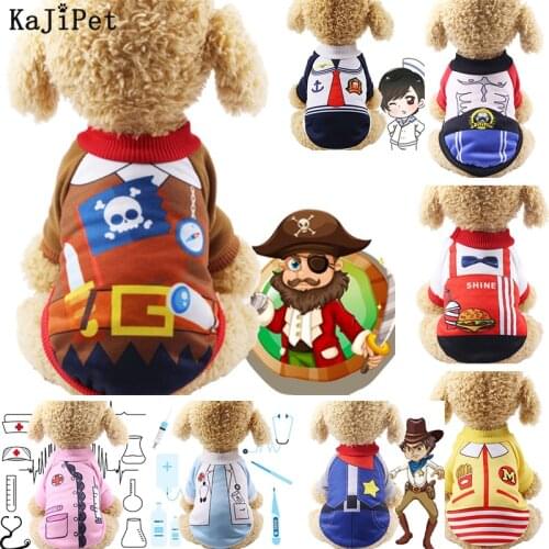 Uniform Pet Clothes Halloween Warm Pet Dog Clothes Winter Dog Clothes For Small Puppy Funny Dog Sweaters For Small Dogs Cat Pets