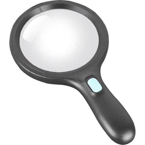 120 mm Big Lens Hand Held Illuminated 2x 5x Magnifying Glass Loupe Reading Magnifer for Low Vision Aids with 10 LED Light