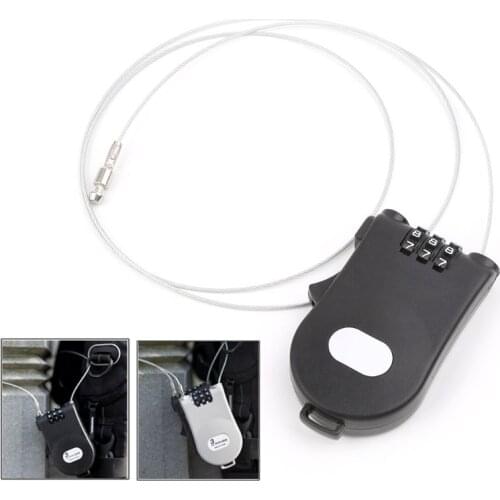 Retractable Wire Rope Password Lock Combination Coded Locker Outdoor Keyed Padlock