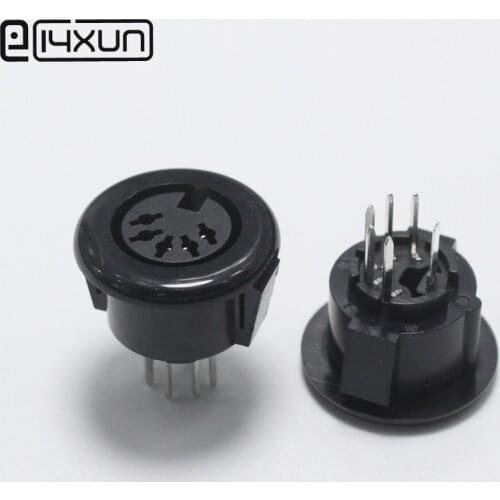 1pcs DIN 5 Pin Female Jack Cable Plug Adapter Panel Mount Solder Chassis Connector Nickel Plated