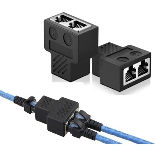 10pcs RJ45 Splitter Adapter Interface Ethernet Cable Socket Adapter 8P8C Extender Plug LAN Network Connector for Cat5/5e/6/7