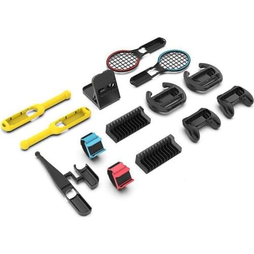 14 In 1 for Nintendo Switch Accessories Kit Joycon Holder Grip Steering Wheels Tennis Racket Wrist Band Drum Stick Fish Pod