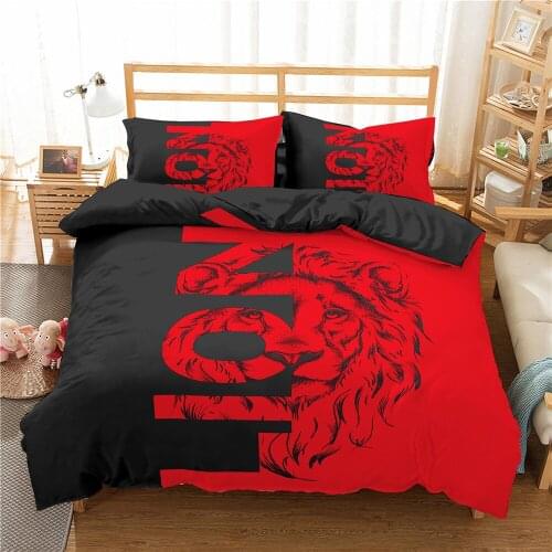 Dichromatic Mosaic Printing Lion Luxury Duvet Cover King Size Queen Size Comforter Sets Printing Bedding Set Pillowcase 2/3pcs