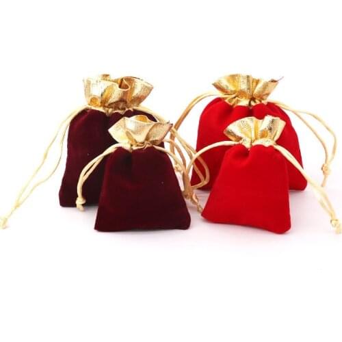 5PCS 9x12CM Golden Mouth Flannelette Bundle Pocket Fashion Elegant Atmosphere Daily Headwear Earrings Small Items Packaging