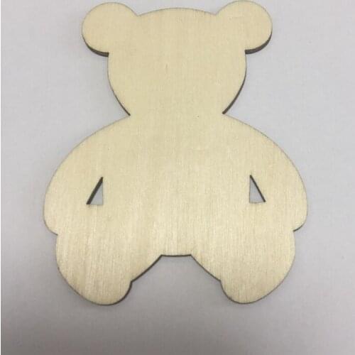 50 x Bear Cutout Shape Laser Cut Unfinished Wood Shapes