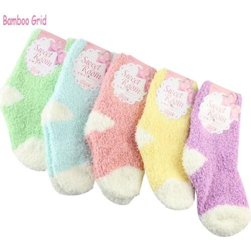 Bamboo grid Warm Socks For Babies