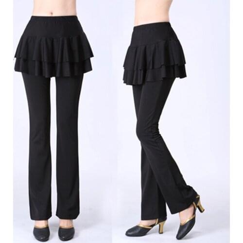 Latin Dance Trouser Skirt Daily Training Ballet Dancing Costume Adult Belly Dance Egypt Pants Muslim Long Pant