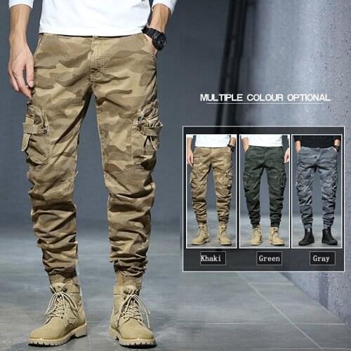 2021 Winter Camouflage Cargo Pants Men Streetwear Hip Hop Men Joggers Trousers Long Slim Military Camo Pants Men Brand