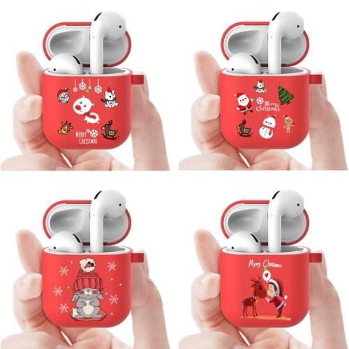 Cartoon Deer Santa Claus Case For Airpods 2 1 3 Cover For Apple Air Pods Pro Soft TPU Earphone Cover Capa Christmas New Year