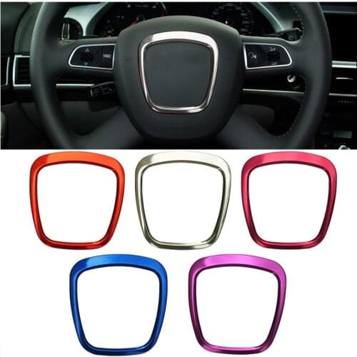 Car Steering Wheel Cover Decorative Metal Ring Car Sticker For Audi A3 A4L A5 A6L Q5 Q7 Auto Interior Accessories Car Styling