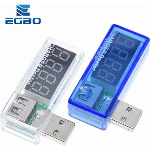 1PCS Digital USB Mobile Power charging current voltage Tester Meter Mini USB charger doctor voltmeter ammeter Turn transparent