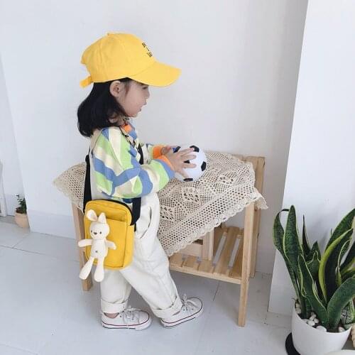 Childrens shoulder bag 2020 autumn new cute rabbit messenger bag trendy boys and girls baby small square bag