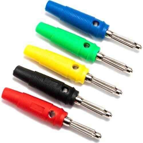 5 Pair/10 Pcs 4mm 32A Solderless Side Stackable Banana Plug Copper Connectors Terminals New Drop ship LS'D Tool