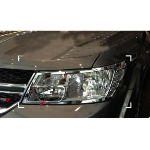 Chrome front headlight lamp cover Molding trim cover for 2013 2014 Dodge Journey