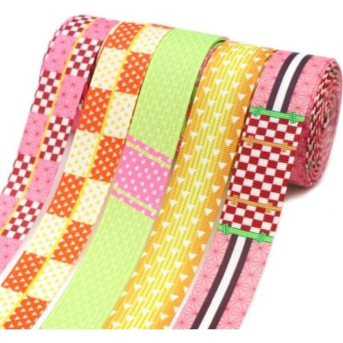 10 Yards 1" 25MM Japanese Cartoon Printed Grosgrain Ribbons For Hair Bows DIY Handmade Materials Y2020120402