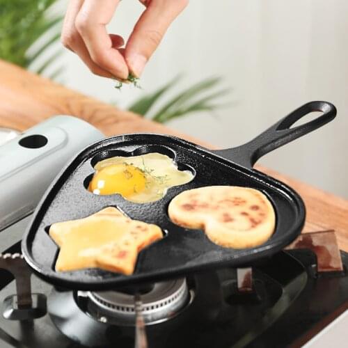 Small saucepan egg frying roasting pan household triangular cast iron hamburger machin dumpling egg fryer mould non stick pot