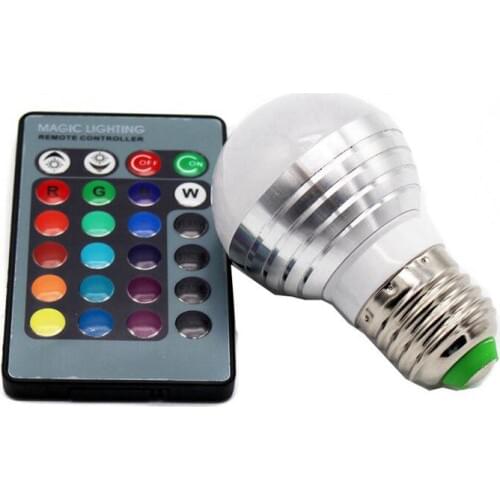 Milti Color Remote Control RGB Bulb Smart Electric Light E27 Base 3W 220V Home Spotlight Bulb