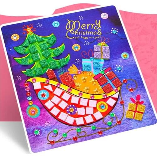 N162 Kindergarten handmade Christmas children DIY stickers creative three - dimensional mosaic paste