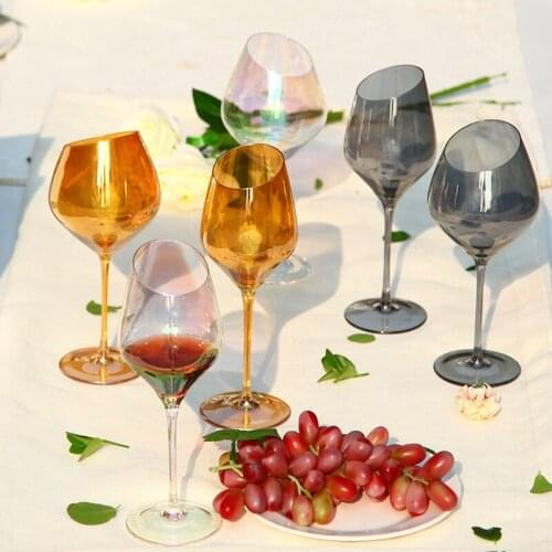 Inclined Mouth Wine Glass Lead-Free Crystal Champagne Goblet Rinking Cups Party Wedding Bar Drinkware
