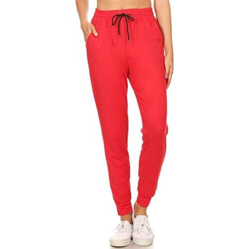 New Women Yoga Pants Solid High Waist Elastic Waist String Bandage Long Fitness Sports Wear Exercise Home Gym Use Ladies 2020