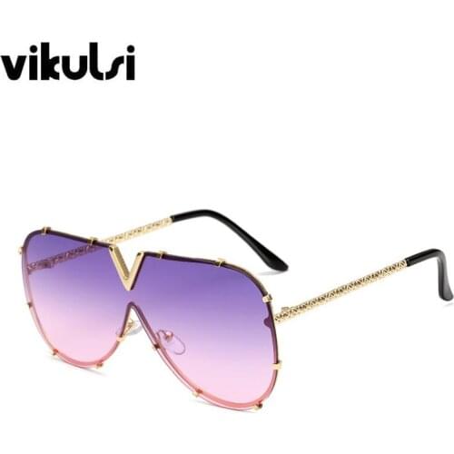 New Fashion Oversized Gradient Sunglasses Men Women Mirror Driving Eyewear Sunglass Luxury Brand Metal Aviation Sun Glasses Male